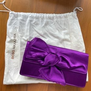 BCBG Maxazria satin evening clutch/shoulder bag